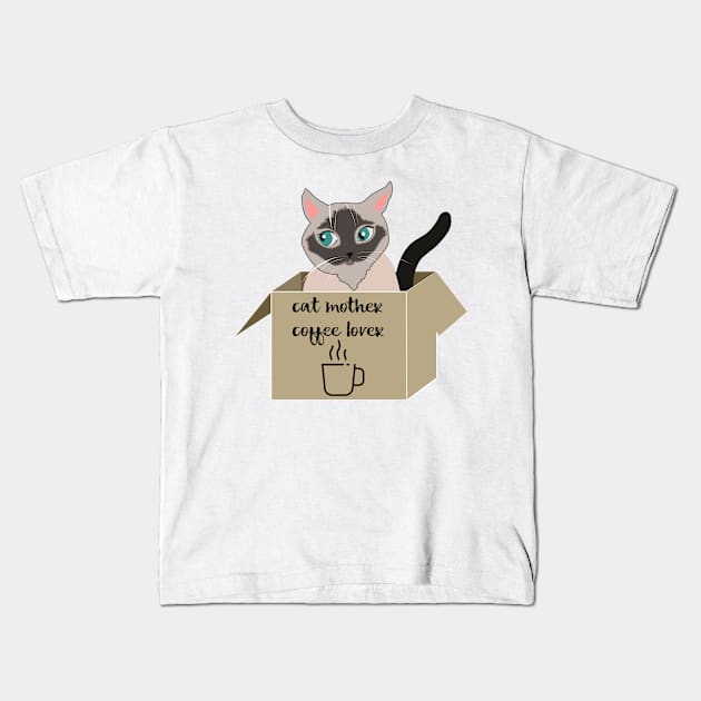 Funny cat mother quote Kids T-Shirt by Orangerinka